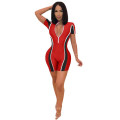 Hot Selling Bodycon Tracksuit Jumpsuit Womens Zip up Romper Pants Fabric Type Patchwork Women Jumpsuits and Rompers